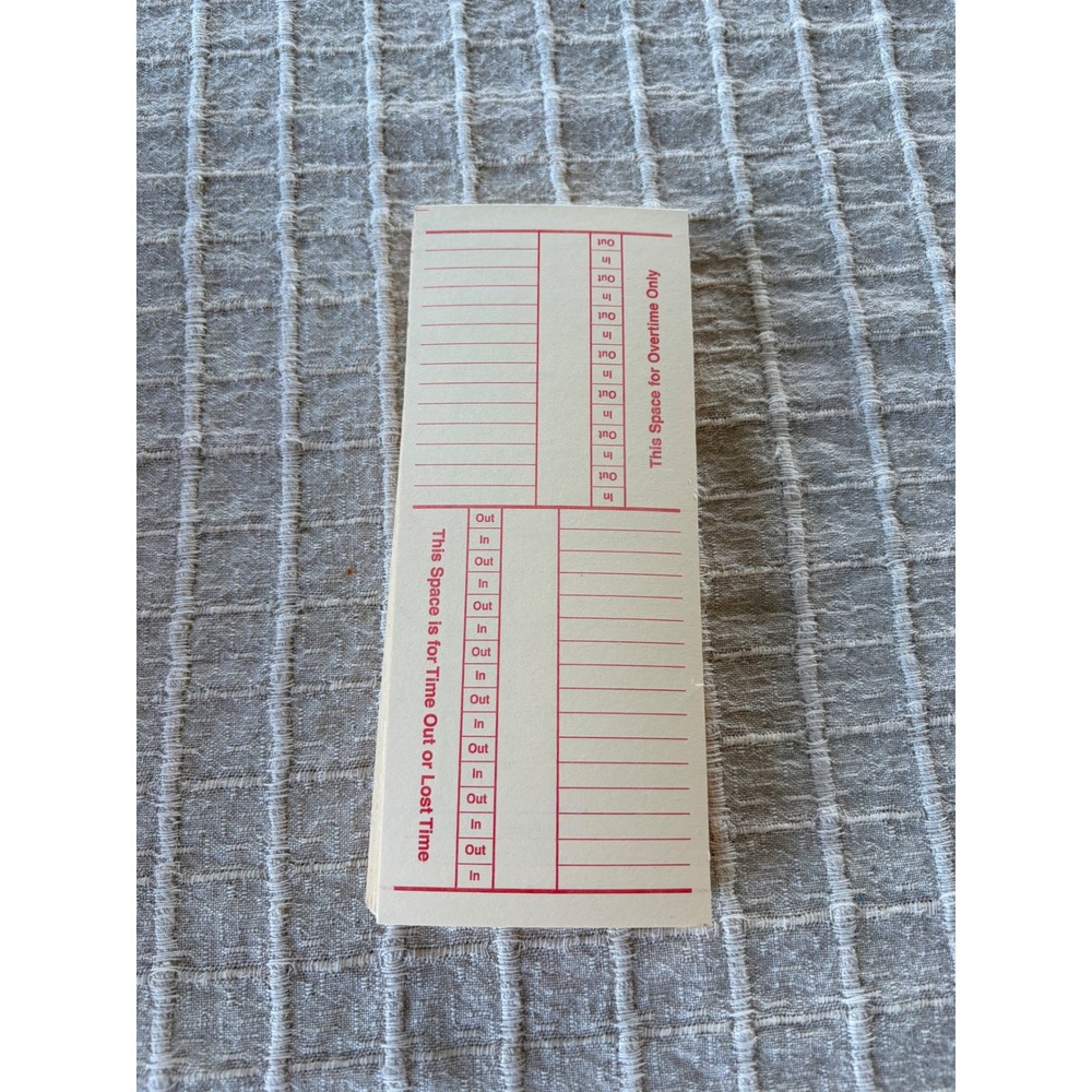 55 Time Cards 2 Sided Adams 9664A Punch Employee Payroll Clock  NEW